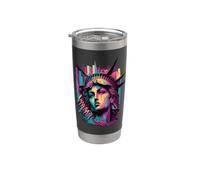 New York City sad statue of liberty Illustration Graphic Vaso térmico de acero inoxidable de doble pared