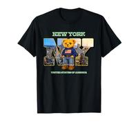 New York City Skyline & Cute Teddy Bear with NYC Graphic Camiseta