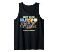 New York City Skyline & Cute Teddy Bear with NYC Graphic Camiseta sin Mangas