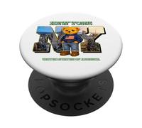 New York City Skyline & Cute Teddy Bear with NYC Graphic PopSockets PopGrip Adhesivo