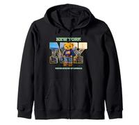 New York City Skyline & Cute Teddy Bear with NYC Graphic Sudadera con Capucha
