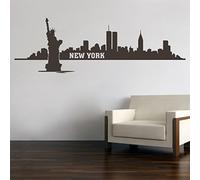 NEW YORK CITY Skyline estatua de la Libertad pared adhesivo de pared decorativo para pared, diseño Salón habitación de los Niños Pegatina para M2, negro, 80 x 26 cm
