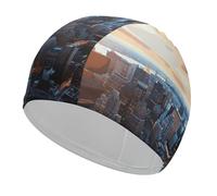 New York City Skyline - Gorro de natación para adulto, tejido elástico, cómodo gorro de baño para cabello largo y corto