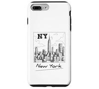 New York City Skyline - New York City Sketch Drawing Graphic Carcasa para iPhone 7 Plus/8 Plus