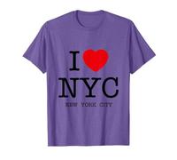 New York City Skyline, NYC 5 Boroughs Graphic Camiseta, Hombre, Morado Jaspeado, S