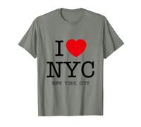 New York City Skyline, NYC 5 Boroughs Graphic Camiseta, Hombre, Verde Militar Jaspeado, XXL