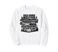 New York City Skyline NYC Boroughs Brooklyn Manhattan Sudadera