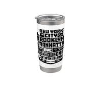 New York City Skyline NYC Boroughs Brooklyn Manhattan Vaso térmico de acero inoxidable de doble pared