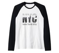 New York City Skyline - NYC Lovers Fans Camiseta Manga Raglan