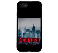New York City Skyline T-Shirt, New York Illustration Graphic Carcasa para iPhone SE (2020) / 7/8