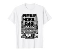 New York City Skyline T Shirt NYC Boroughs Vintage Graphic Camiseta gráfica económica