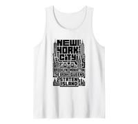 New York City Skyline T Shirt NYC Boroughs Vintage Graphic Camiseta sin Mangas