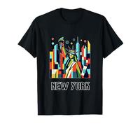 New York City Skylines NYC Statue of Liberty Cubism Art Camiseta