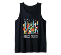 New York City Skylines NYC Statue of Liberty Cubism Art Camiseta sin Mangas