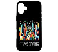 New York City Skylines NYC Statue of Liberty Cubism Art Carcasa para iPhone 16 Plus