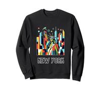 New York City Skylines NYC Statue of Liberty Cubism Art Sudadera
