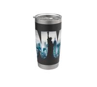 New York City Statue Of Liberty NY Photo Silhouette Vaso térmico de acero inoxidable de doble pared