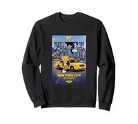 New York City Stories with Teddy Bear Behind a Yellow Taxi Sudadera
