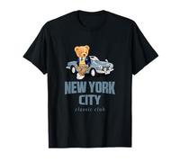New York City Stylish Teddy Bear Illustration Graphic Design Camiseta