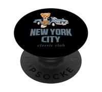 New York City Stylish Teddy Bear Illustration Graphic Design PopSockets PopGrip Adhesivo