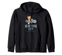 New York City Stylish Teddy Bear Illustration Graphic Design Sudadera con Capucha