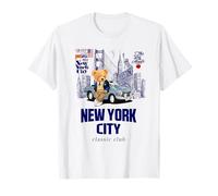 New York City Teddy Bear Illustration Graphic Design Camiseta