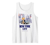 New York City Teddy Bear Illustration Graphic Design Camiseta sin Mangas