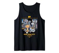New York City Teddy Bear Stories Illustration Graphic Design Camiseta sin Mangas