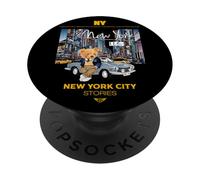 New York City Teddy Bear Stories Illustration Graphic Design PopSockets PopGrip Adhesivo