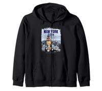 New York City Teddy Bear Stories Illustration Graphic Design Sudadera con Capucha