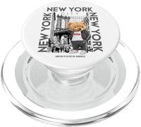 New York City Teddy Bear with The Dumbo Manhattan Bridge PopSockets PopGrip para MagSafe
