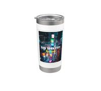 New York City Times Square Skyline Illustration Graphic Vaso térmico de acero inoxidable de doble pared