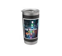 New York City Times Square Skyline Illustration Graphic Vaso térmico de acero inoxidable de doble pared