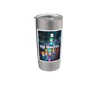 New York City Times Square Skyline Illustration Graphic Vaso térmico de acero inoxidable de doble pared