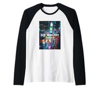 New York City Times Square Skyline tee Shirts, New York City Camiseta Manga Raglan