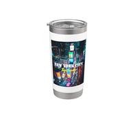 New York City Times Square Skyline Tee Shirts, New York City Vaso térmico de acero inoxidable de doble pared