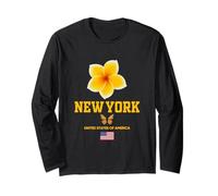 New York City Tropical Flower - Cute NYC Frangipani Flower Manga Larga