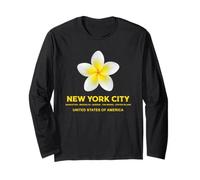 New York City Tropical Flower - Cute NYC Frangipani Flower Manga Larga