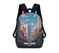 New York Cityscape with Empire State Mochilas Impresas En 3D Para Niños, Mochila Escolar, Mochila Informal Para Exteriores, Mochila Informal De Moda Para Niños, Lindas Bolsas De Viaje 17inch