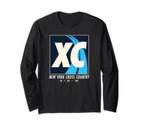 New York Cross Country Art, diseño Vintage de XC Runner Manga Larga