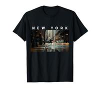 New York Dark Moody Rainy Day Goth Vibes Gris Negro Hombres Camiseta