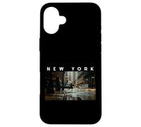 New York Dark Moody Rainy Day Goth Vibes Gris Negro Hombres Carcasa para iPhone 16 Plus
