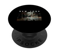 New York Dark Moody Rainy Day Goth Vibes Gris Negro Hombres PopSockets PopGrip Adhesivo