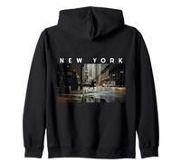 New York Dark Moody Rainy Day Goth Vibes Gris Negro Hombres Sudadera con Capucha