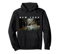 New York Dark Moody Rainy Day Goth Vibes Gris Negro Hombres Sudadera con Capucha