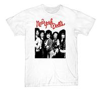 New York Dolls Men's Trash White Punk Rock T Shirt New! T-Shirt White, blanco, XXL