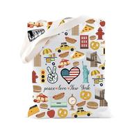 New York Gift NY Gift New York Trip Tote Bag NYC Bolsas de despedida de soltera de la costa este de Nueva York, regalo para amantes de la ciudad de Nueva York, Bolsa Peace Ny, medium