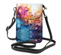 New York Giraffe Street. Esta bolsa cruzada ligera y unisex con solapa libera tus manos y es adecuada para viajes, vacaciones y uso diario., Mármol multicolor, Talla única