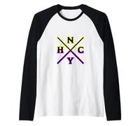 New York Hard-Core NYHC USA Straight-Edge Música Punk Rock Camiseta Manga Raglan