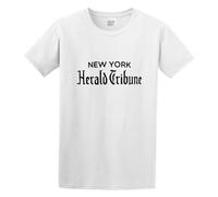 New York Herald Tribune Unisex Cotton tee Shirt Men's White T-Shirt XL